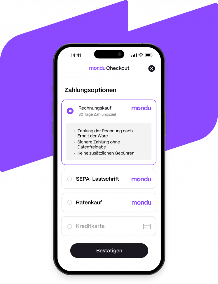 Mondu payment screen