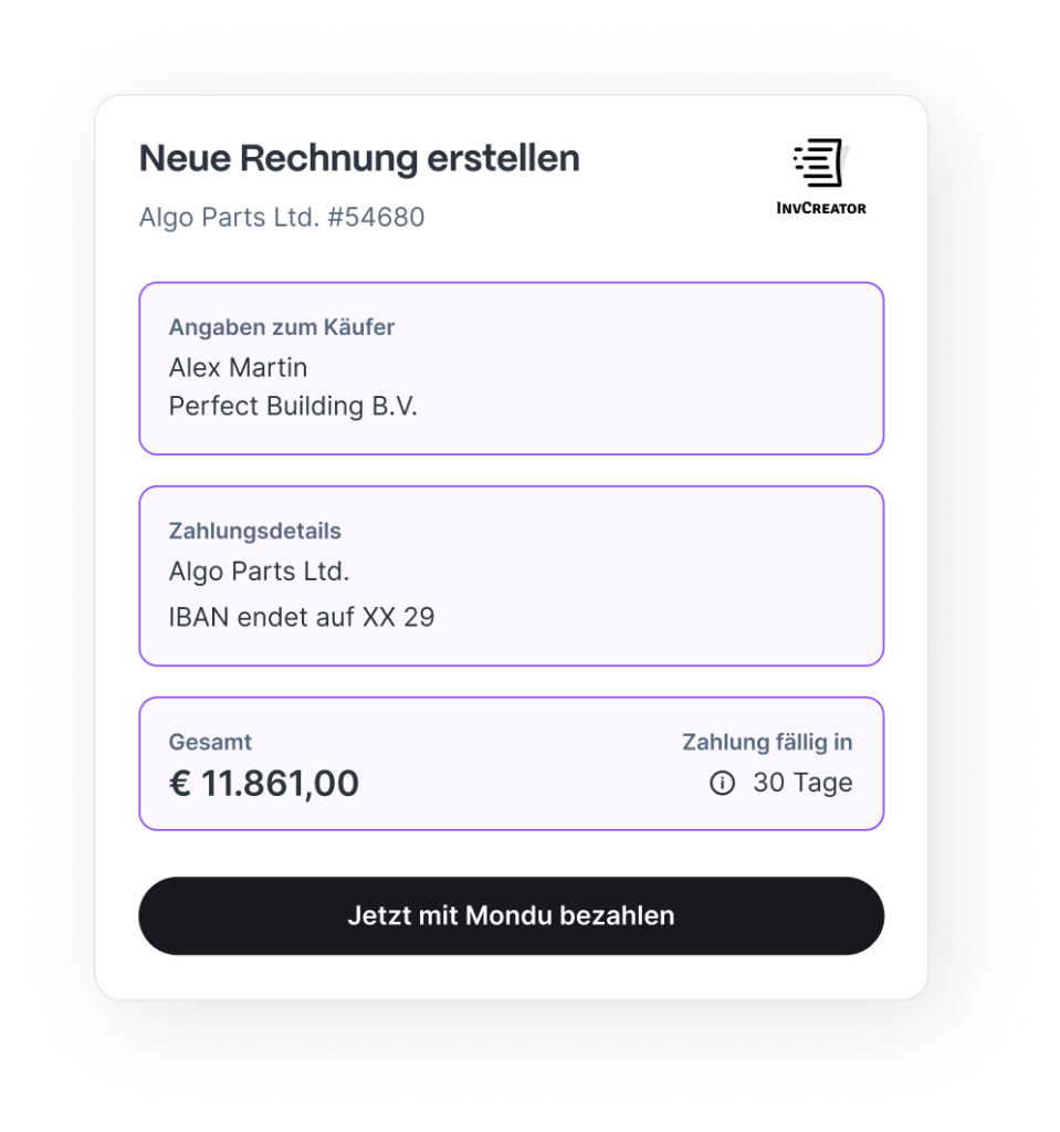 Neue Rechnung erstellen
