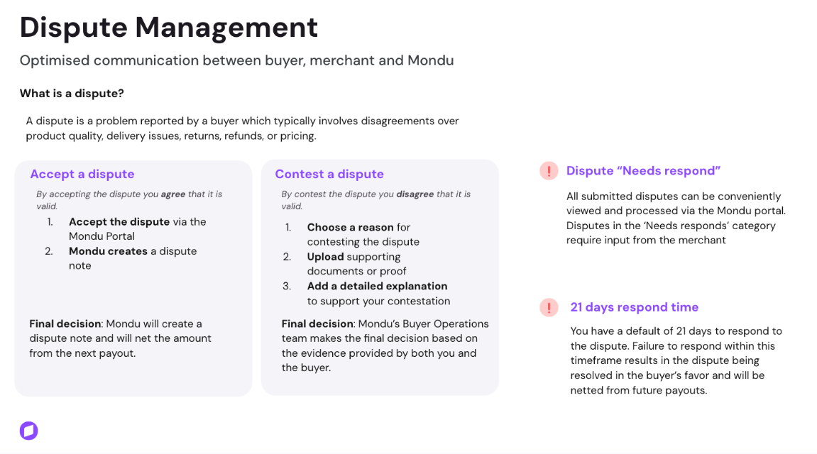Dispute management
