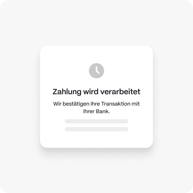How it works 4 - Während die Zahlung bestätigt wird, kehren die Kund*innen zum Mondu-Checkout zurück.