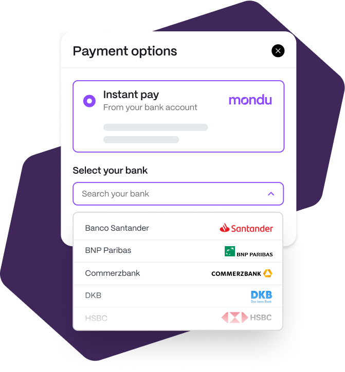 Payment options screen flow graphic