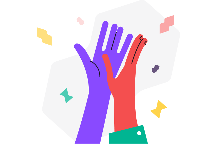 Hands clapping form success graphic